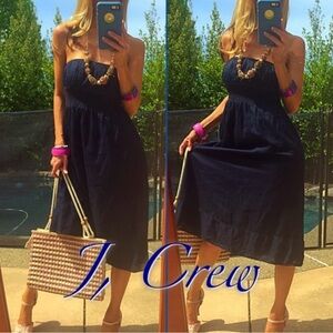 J. Crew Dark Blue Strapless Dress